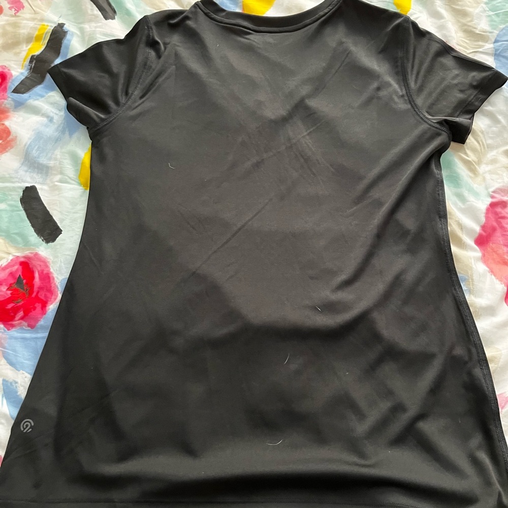 Black Champion Long Short-Sleeve Athletic T-Shirt. - Picture 3 of 3